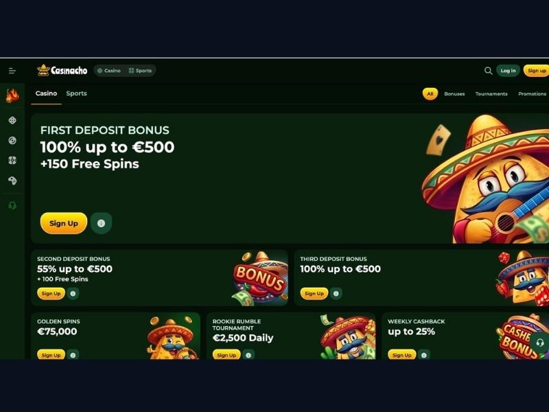 Registrierung und Katalog-Navigation nach Mechanik bei Casinacho Casino Nacho Casino für Österreich
